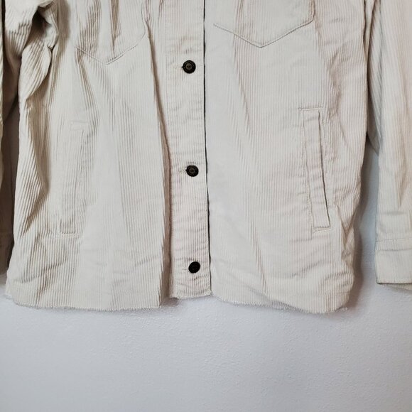 Hollister Women's Shacket Size M Corduroy Cream Layering Piece Loose Fit - Picture 5 of 9